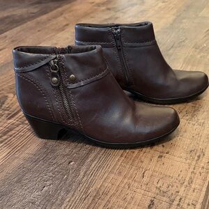 Clarks Dark Brown Ankle Booties